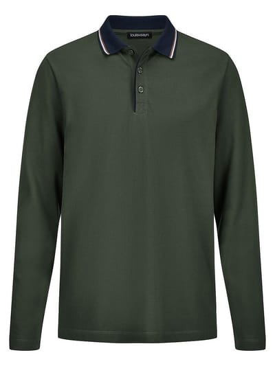Poloshirt lange mouwen Van Louis Sayn groen