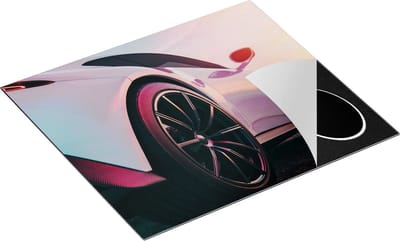 Chefcare Inductie Beschermer Witte Sportwagen Auto - 60x50 cm - Afdekplaat Inductie - Kookplaat Beschermer - Inductie Mat