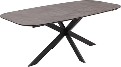 Eettafel MCW-O56, tafel eettafel, MDF metaal 200x100cm ~ grijze steenlook