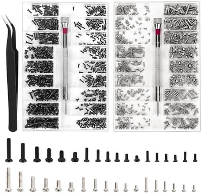 Complete Micro Reparatieschroeven Set met 1000 Stuks, Inclusief Mini Schroevendraaiers voor Brillen, Laptops, Sieraden en Horloges