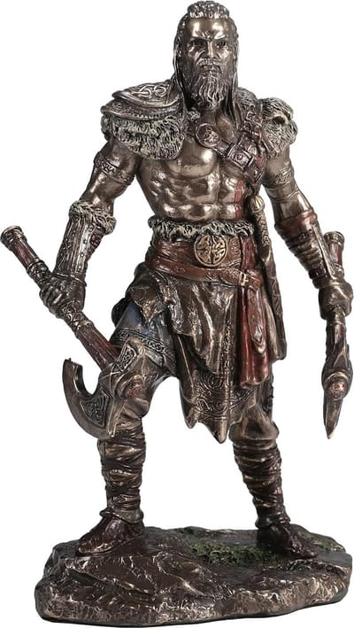 Boutique Trukado - Veronese Design - Viking met twee Aksen - gebronsd beeld 16cm