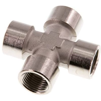 G 1/2'' Binnendraad Vernikkeld Messing Kruissok 16 Bar - FL4X-F-BN-012G