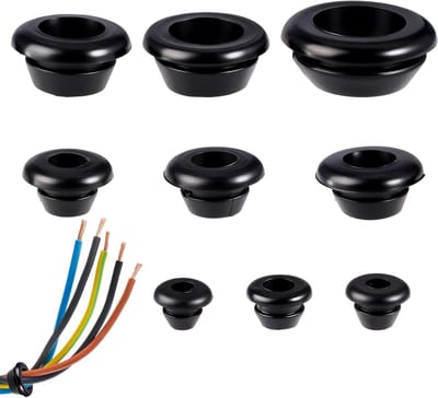 90 Stuks Rubber Kabeldoorvoeren in 9 Maten, Zwarte Waterdichte Grommets voor Kabelbescherming en Draadbeveiliging (3/5/6/7/8/9/10/12/14mm)