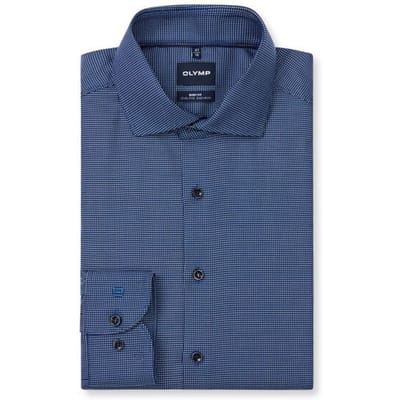 OLYMP Level Five Overhemd, Body Fit, Royal Kent, Marineblauw