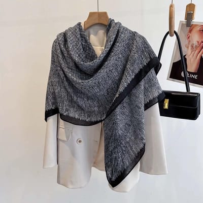 Élégant Hijab Musulman pour Dames Foulard Long avec Décoration Foulard Coupe-Vent Printemps Automne Chaleur Châle Enveloppant Foulard pour la Tête Bufandas Foulards 130x130cm gray