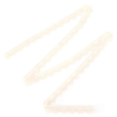 10 Yard Kantlint 1,5 cm Breedte Beige Enkelzijdig Golvend Nylon voor Sieradenontwerp Bloemstuk white