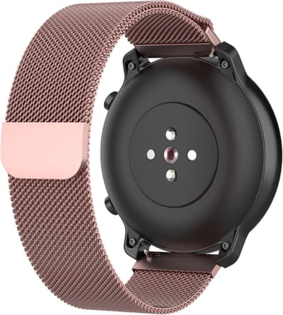 Strap-it Milanees bandje 22mm - luxe smartwatch horlogeband geschikt voor Samsung Galaxy Watch 1 46mm / Galaxy Watch 3 45mm / Gear S3 Classic & Frontier - Amazfit GTR 47mm / GTR 2 / GTR 3 - OnePlus Watch - roze