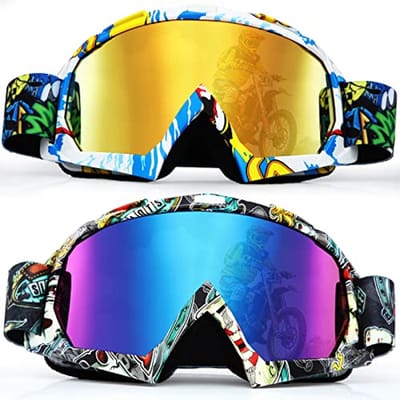 2 Stuks Winddichte Anti-Fog Goggles voor Volwassenen - Beschermende Motor- en Ski Bril voor Rijders en Sporters