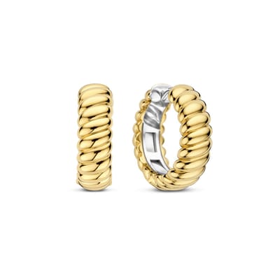 TI SENTO Dames Oorbellen - 925 zilver - Zilver geel verguld - 78066SY