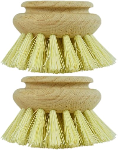 2X vervangingsborstel I natuurlijke vezel I groot I verwisselbare kop houten afwasborstel afwasborstel keukenborstel afwasborstel schrobborstel reinigingsborstel borstel keuken afwasborstel