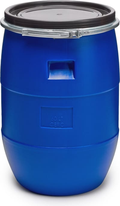 Garronda Regenton 60L kunststof vat levensmiddelcontainer van HDPE voor huis en tuin - GD-0078 Blauw
