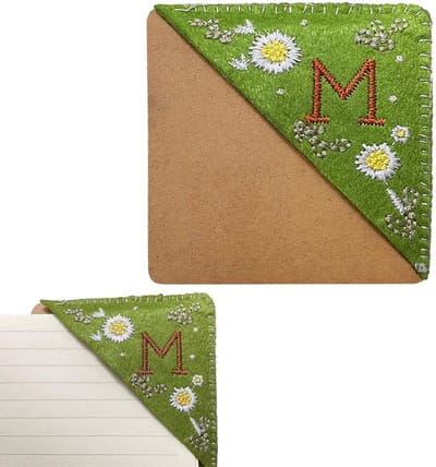Dailygoods- Bladwijzer Driehoekig - Boekenlegger - Herbruikbaar - Kraftpapier - Groen - 9,5 x 9,5 x 0,2 cm