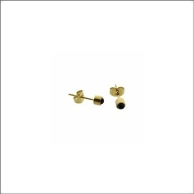 Aramat Jewels | Oorbellen | Elegante Stalen Parel Oorbellen 4mm | Goudkleurig/Zwart | | | | Kinderen, Volwassenen | Verkleurd niet