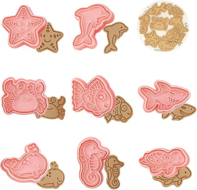 Koekjesvormen Voor Kinderen Dieren Koekjessnijders 8 Stuks Cartoon Uitsteekvormpjes, 3D-Vorm Kunststof Dieren Keuken Bakken Set Cake Fondant Taartdecoratie