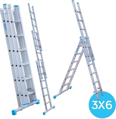 Eurostairs 3-delige Rechte Reformladder - 3x6 Sporten