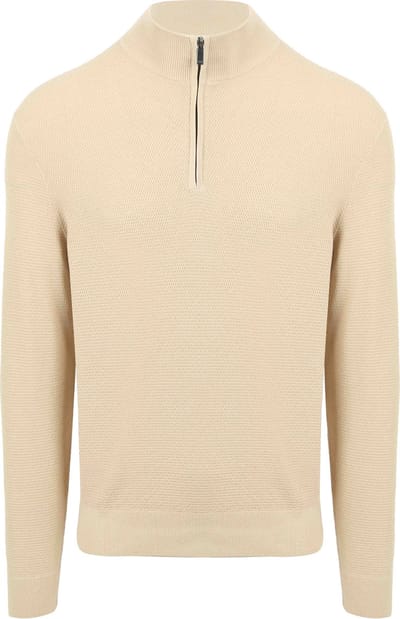 Suitable Structure Half Zip Trui Sand - Maat XXL - Heren - Quarter zip - Schipperstrui met rits - Volwassen mannen