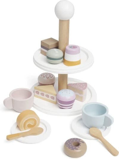 Viga Polarb houten taartstandaard met cupcakes, koekjes en koffie, set van 15