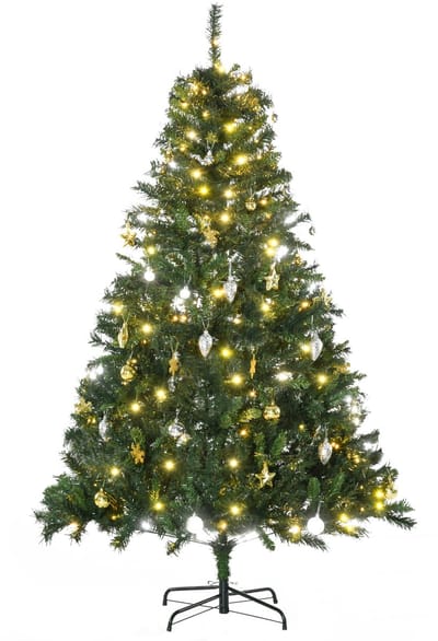 kerstboom - Kunstkerstboom - Realistisch uiterlijk - Vlamvertragend - Stabiele metalen voet - 180 cm - Groen