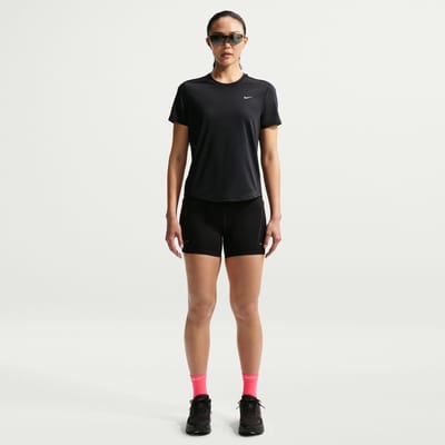 Nike Swift Dri-fit Short-sleeve Running Top T-shirts Dames - Zwart - Maat 34 - Katoen Jersey