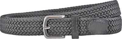 Houtkamp Smalle Elastische Dames Riem - Gevlochten Comfort Stretch Belt - 25 mm breed - Vrouwen Ceintuur - Grijs - Lengte totaal 110 cm / Riemmaat 95