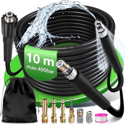 10 Meter Flexibele Reinigingsslang met 6 Universele Adapters voor Afvoer en Riool