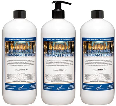 Hairconditioner Hammam Herbal 1 liter met zwarte pomp - set van 3 stuks