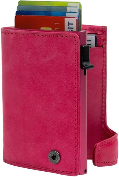 Tony Perotti Vegetale Dames Pasjeshouder - Leer - rfid - Roze