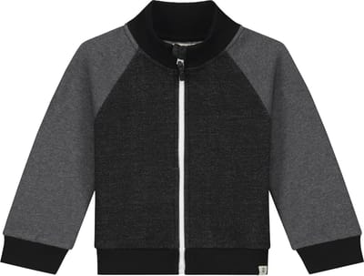 Smitten Organic Wolf Geborduurd Block Color Melange Sweat Jacket