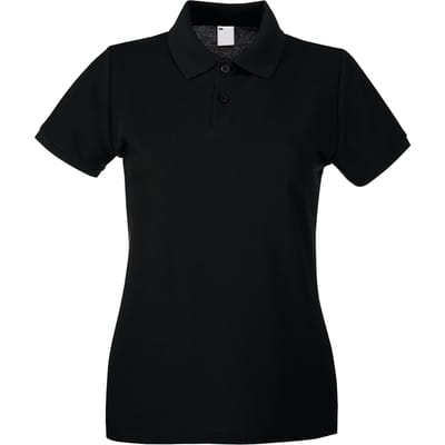 Fruit of the Loom Dames/Dames Lady Fit Poloshirt met korte mouwen (Jet Zwart)