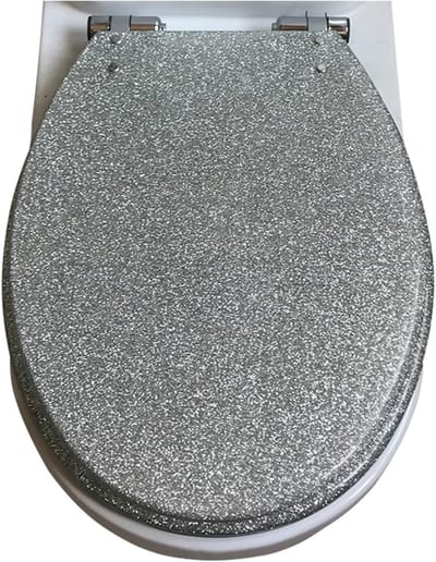 Toiletbril Hars - Toiletdeksel Universeel - Badkamer Vernieuwen - Soft-Close Systeem - 36x42cm - Zilver