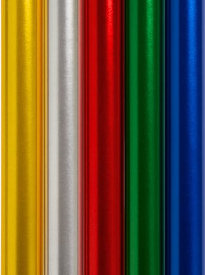 Cadeaupapier - "Metallic Classics" - (5 STUKS) – 150×70 cm – Goud, Zilver, Rood, Groen, Blauw - Inpakpapier - Glanzend - Chic - Duurzaam Cadeaupapier