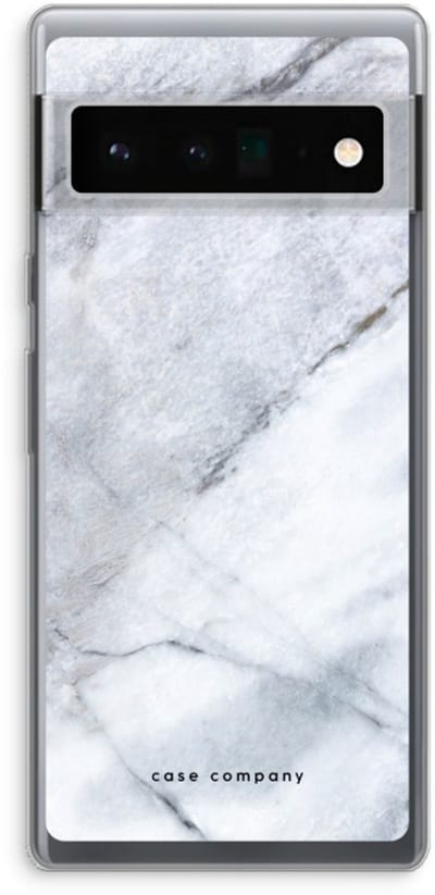 Case Company® - Hoesje geschikt voor Google Pixel 6 Pro hoesje - Witte marmer - Soft Cover Telefoonhoesje - Bescherming aan alle Kanten en Schermrand