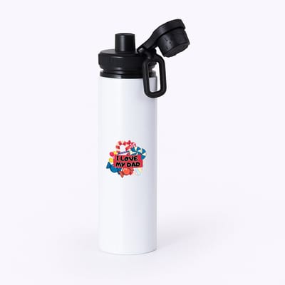 Hacebo® - Papa cadeau - waterfles met draaidop zwart - Papa - Vader cadeau - met opdruk - Vader cadeau - Vader cadeautjes - Vaderdag cadeau - Vader cadeautjes verjaardag - liefste papa - papa - Leuk kado om te geven - water fles - 850ML