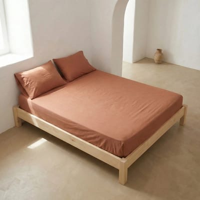 GAMUSI Hoeslaken 100% Katoen – Tegel – 120x200x30 cm – Elastisch Hoeslaken – Zacht & Ademend – 144 TC – Perfecte Pasvorm