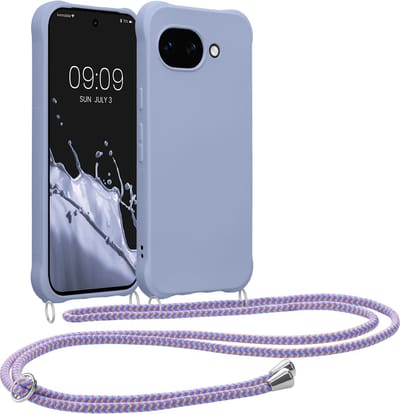 kwmobile telefoonhoesjegeschikt voor Google Pixel 10a - Hoesje van siliconen met telefoonkoord - In lavendel