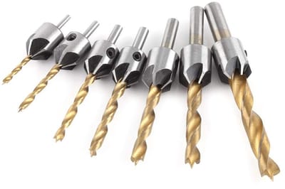 Cosensi- Afschuiningsboor 7 Stuks - Houtbewerkingsboorgereedschap - Verzonken Boor - Koolstofstaal - Zeskantsleutel - Diameter 3-10 mm - Boorset