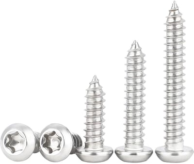 100x Zelftappende Schroeven M5 x 20 mm RVS Torx Platte Kop - Zelfborend