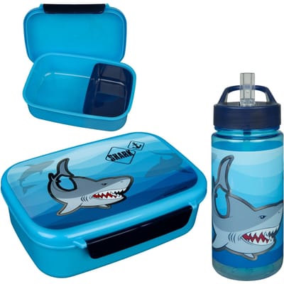 Haai Lunchset - Lunchbox - Drinkfles - Blauw - Lunchbox Kinderen