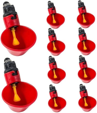 10 Stuks Automatische Drinkbekers voor Pluimvee - Plastic Drinkcups voor Kippen, Kwartels en Varkens