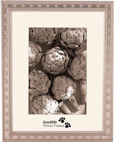 Houten Fotolijst Fleur Zilver-25x25