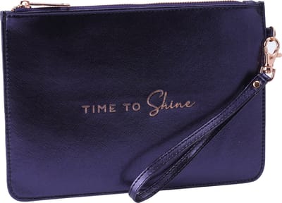 CGB Giftware Willow & Rose WR Metallic midnight Blue “Time to Shine” Beauty Bag