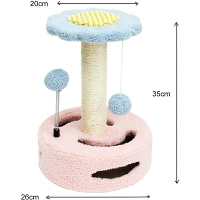 Kattenklimrek Klein Kattenspeelgoed Krabplank Katten Springplatform Creatieve Zonnebloem Sisal Krabpaal Kattenbenodigdheden roze