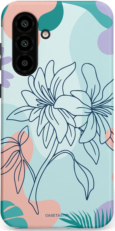 Casetastic Hoesje Geschikt voor Samsung A56 / A36 - Stijlvolle Beschermende Duo-layer Case - Mint Bloemprint