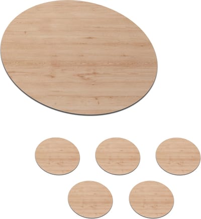 Onderzetters voor glazen - Rond - Hout - Patronen - Planken - 10x10 cm - Glasonderzetters - 6 stuks