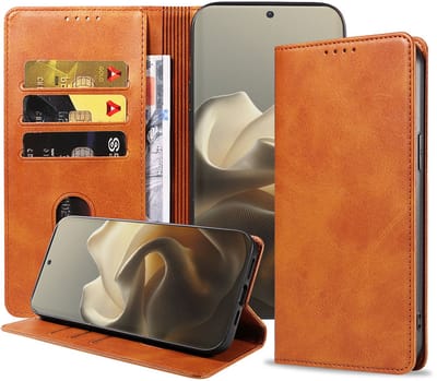 Geschikt voor Motorola Edge 60 Pro Telefoonhoesje Kunstleer met Magnetische sluiting en Pasjeshouder Bookcase met Klepje - Walletcase with Cardslot - Bruin - Smartphonica geschikt voor Motorola Edge 60 Pro