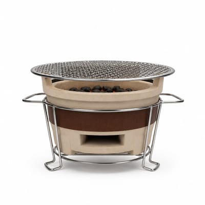 Grillies V1 Tafel BBQ – Compacte Mini Houtskool BBQ voor Tafel & Balkon – Draagbare Keramische Barbecue