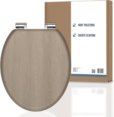 SCH® WC Bril met Print - WC Bril -Bruin - ‎44cm x 38cm x 3cm