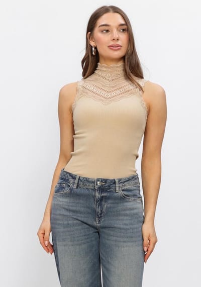 Rosemunde Benita Dames - Topjes - Beige - Maat XS
