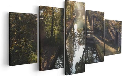 Artaza Canvas Schilderij Vijfluik Nieuwe Gracht In Utrecht - 100x50 - Foto Op Canvas - Canvas Print