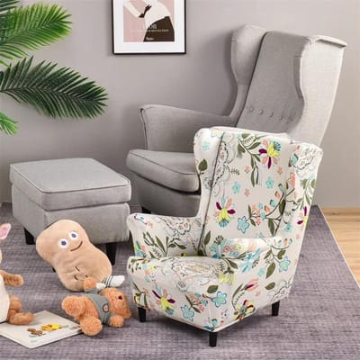 Kindermaat Bloemenprint Oorfauteuilhoes Stretch Spandex Kleine Fauteuilhoezen Verwijderbare Relax Kinderen Eénpersoonsbank Slipcovers
